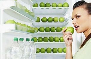 grüne Äpfel und Wasser, um 10 kg pro Monat zu verlieren
