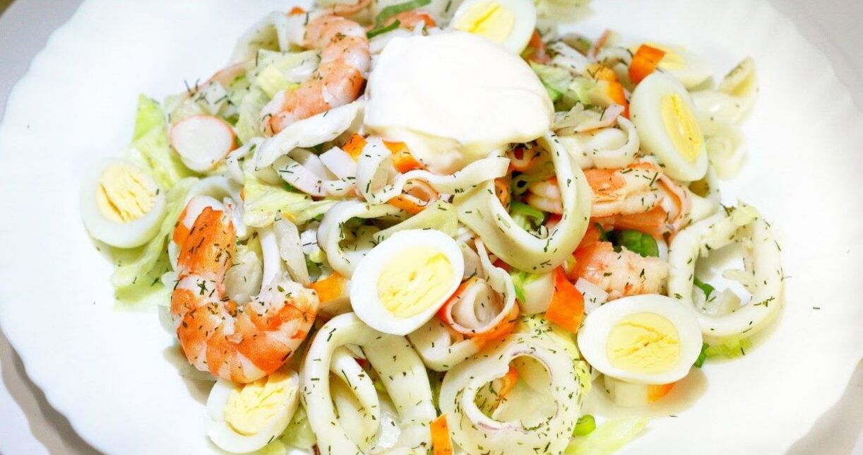 Calamari-Gericht auf einer Protein-Diät